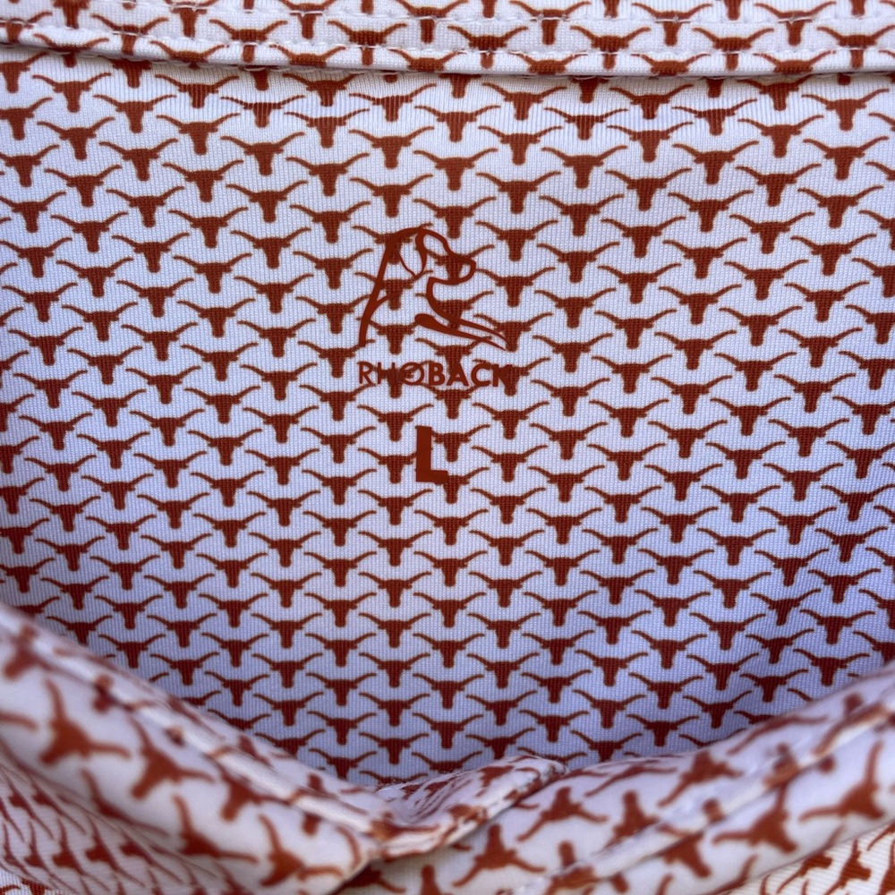 Rhoback Brown Texas Long Horn men’s  Polo Size L